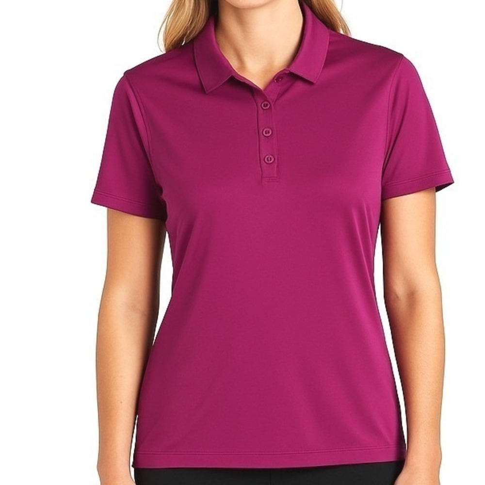 Jockey Polo Shirt Women XL Pink Short Sleeve Button Front Collared Active Top